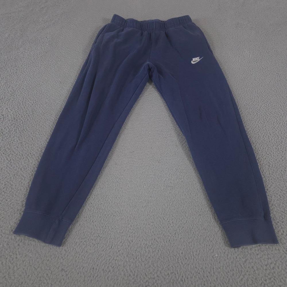 Nike Sweatpants Mens Medium Blue Jogger Sportswear Club Fleece Tapered Leg Logo